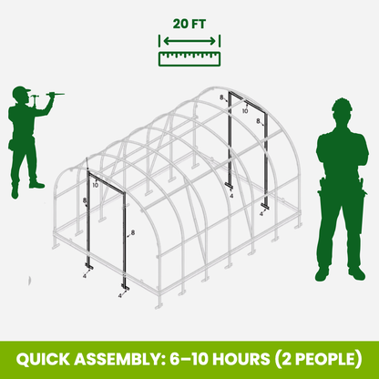 The Classic greenhouse, quick assembly in 6 to 10 hours for 2 people